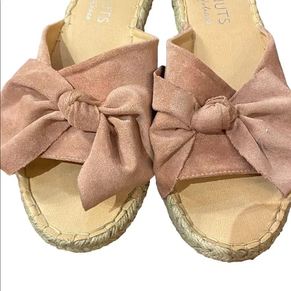 Coconuts Mauve Suede like material espadrille sandals Womens Size 9